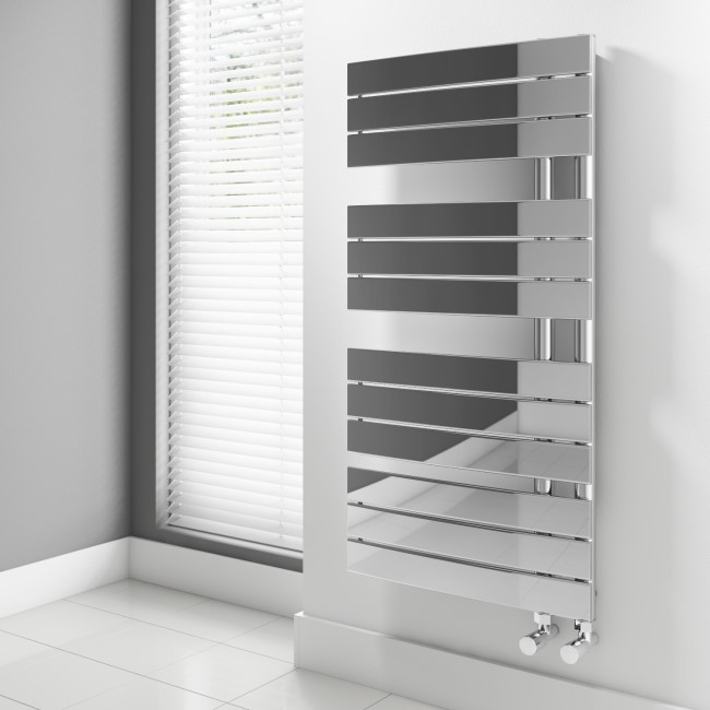 Chrome Vertical Bathroom Towel Flat Radiator - 1080 x 550mm