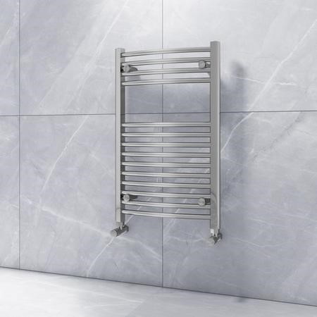 Curved Chrome Bathroom Towel Radiator - 800 X 500mm - Furniture123