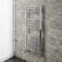 Chrome Vertical Bathroom Towel Radiator Curved - 1200 x 500mm