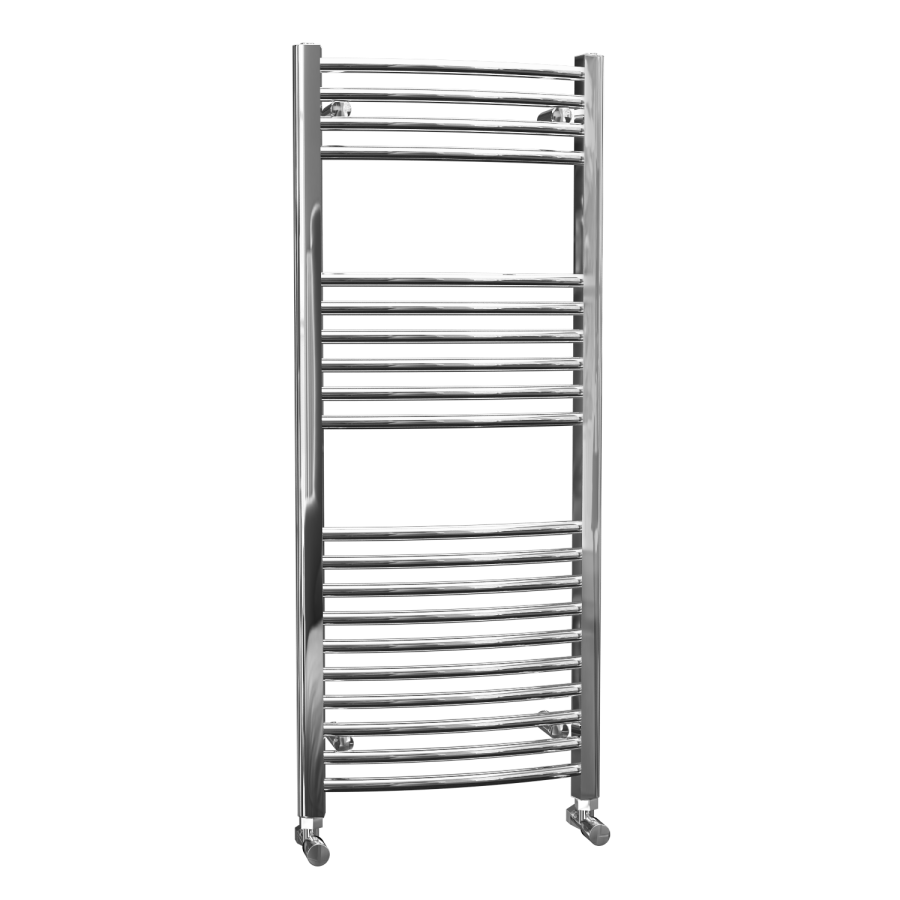 Chrome Vertical Bathroom Towel Radiator Curved - 1200 x 500mm
