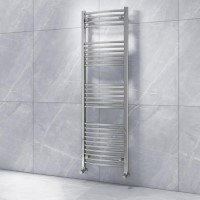 GRADE A1 - Curved Chrome Vertical Bathroom Towel Radiator - 1600 x 500mm