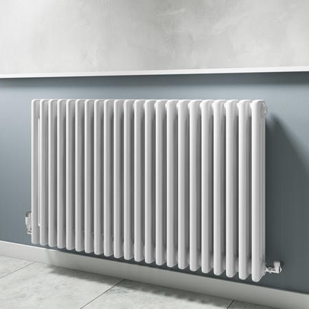 White Horizontal Traditional Column Radiator - 600 x 999mm - Furniture123