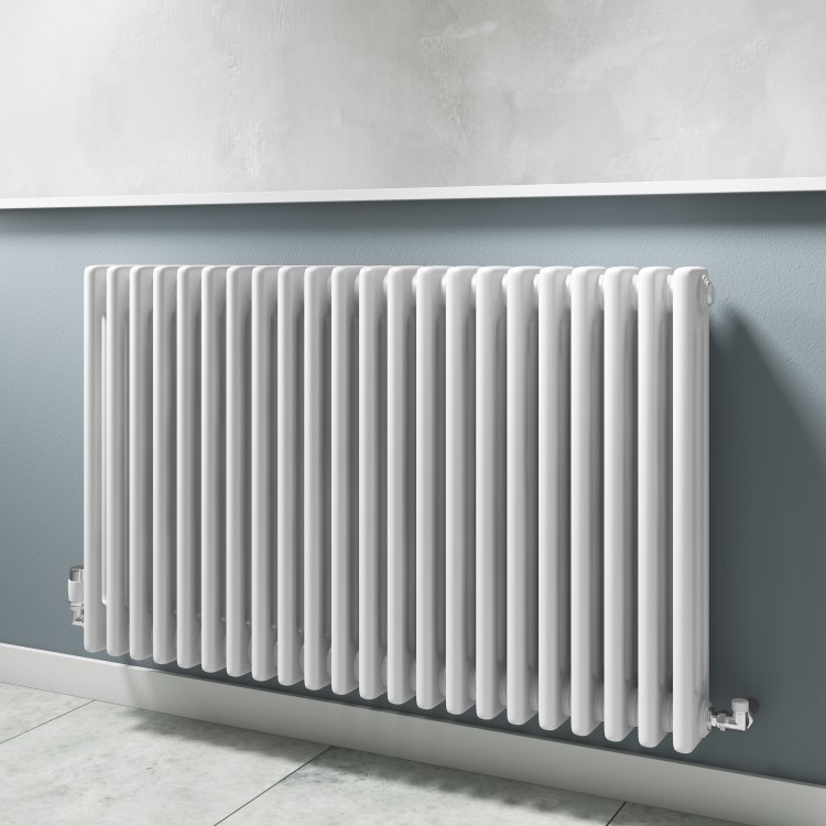 White Horizontal Traditional Column Radiator - 600 x 999mm