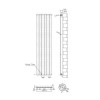 Chrome Vertical Tall Radiator with Flat Panels - 1800 x 450mm