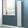 Vertical White Bathroom Radiator with Flat Panels - 1800 x 300mm