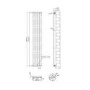 White Vertical Bathroom Radiator with Flat Panels - 1800 x 300mm