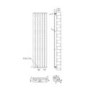 White Vertical Tall Radiator with Flat Panels - 1800 x 450mm