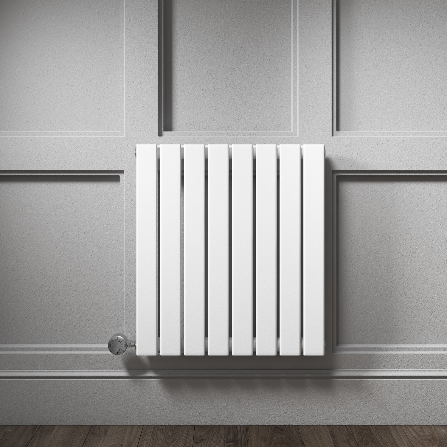 Horizontal White Flat Panel Radiator - 600 x 600mm - Furniture123