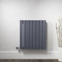 Horizontal Anthracite Grey Flat Panel Radiator - 600 x 600mm