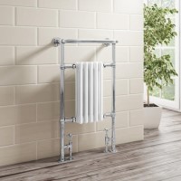 White Chrome Traditional Wall Hung Towel Radiator - 963 x 583 x 230mm