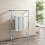 White Chrome Traditional Wall Hung Towel Radiator - 963 x 673 x 230mm