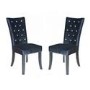 GRADE A1 - LPD Radiance Pair of Black Velvet Dining Chairs with Diamante Detail