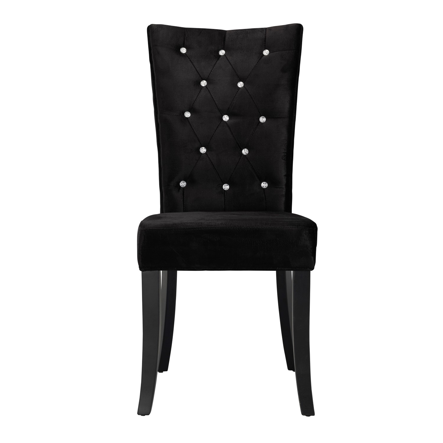 lpd radiance pair of black velvet dining chairs with diamante detail
