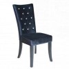LPD Radiance Pair of Black Velvet Dining Chairs with Diamante Detail