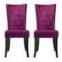 GRADE A1 - LPD Radiance Pair of Purple Velvet Dining Chairs