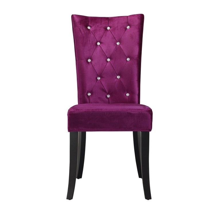 LPD Radiance Pair of Purple Velvet Dining Chairs