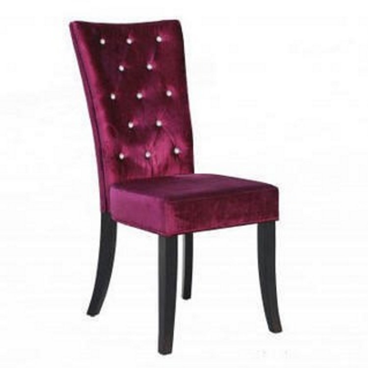 LPD Radiance Pair of Purple Velvet Dining Chairs