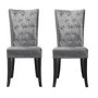 GRADE A1 - LPD Radiance Dining Pair of Chairs Silver Grey Velvet