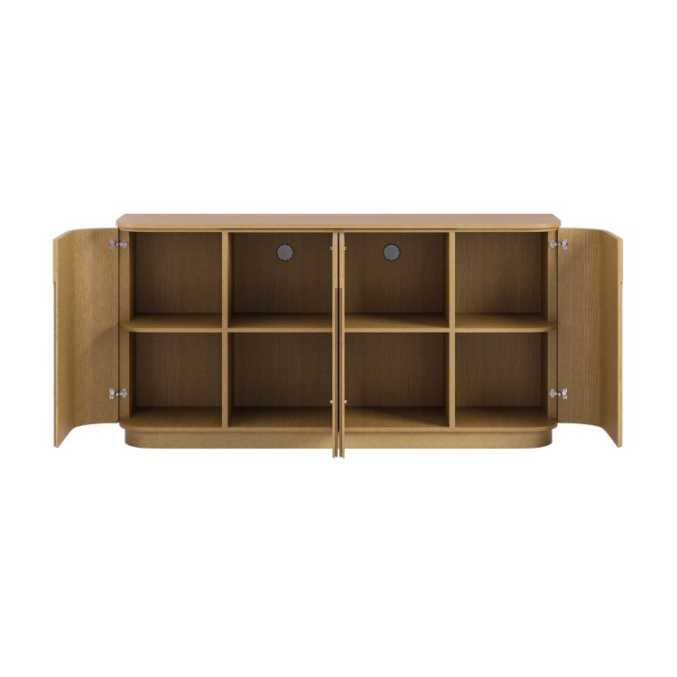 Large Curved Oak Sideboard with Storage - Rae