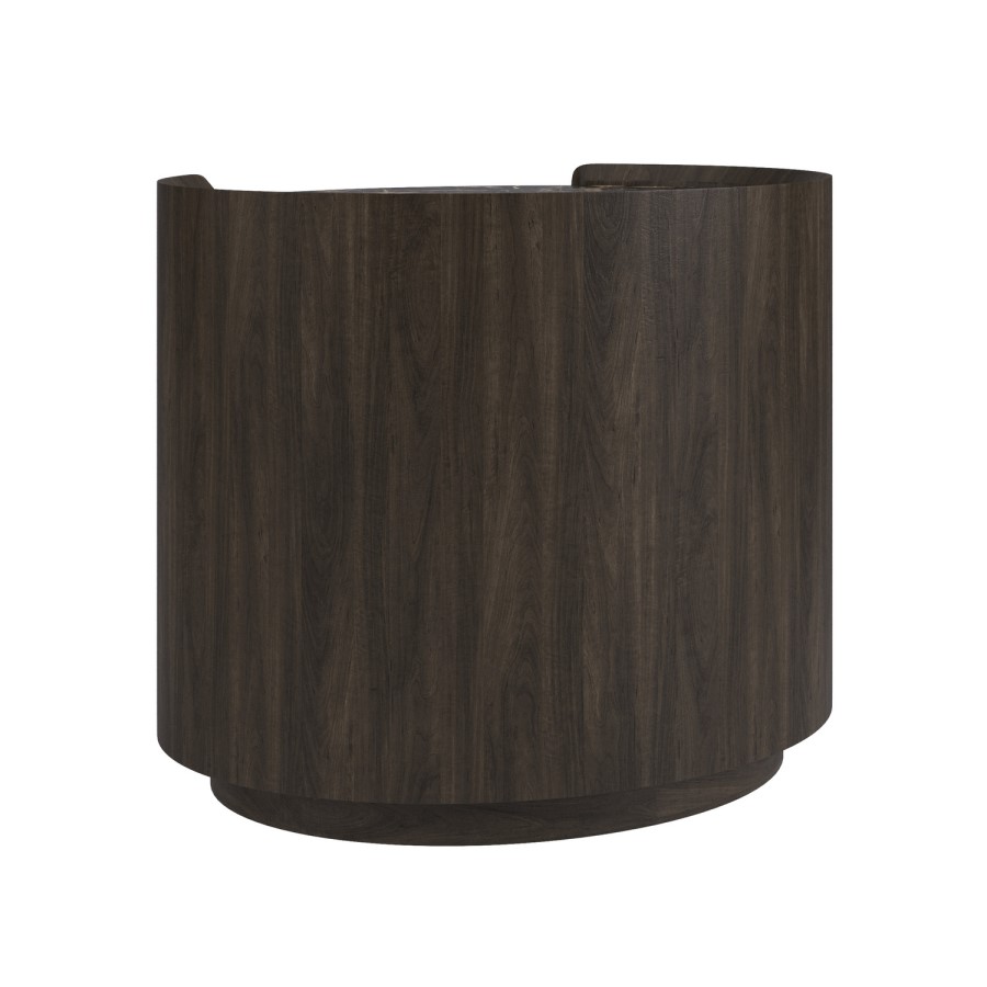 Raffaele Marble Effect Top 2 Drawer Bedside in Walnut 
