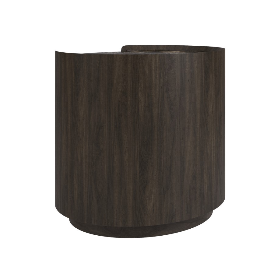 Raffaele Marble Effect Top 2 Drawer Bedside in Walnut 