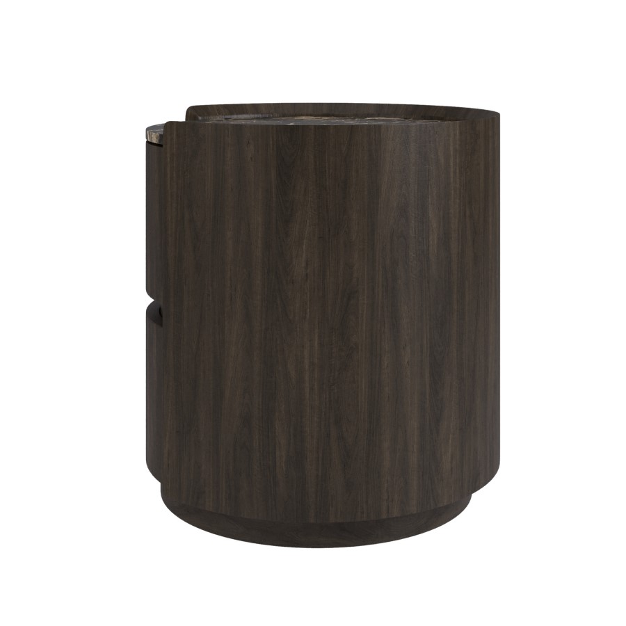 Raffaele Marble Effect Top 2 Drawer Bedside in Walnut 