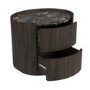 Raffaele Marble Effect Top 2 Drawer Bedside in Walnut 