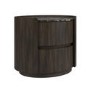 Raffaele Marble Effect Top 2 Drawer Bedside in Walnut 