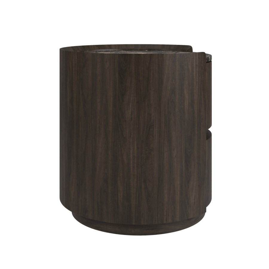 Raffaele Marble Effect Top 2 Drawer Bedside in Walnut 