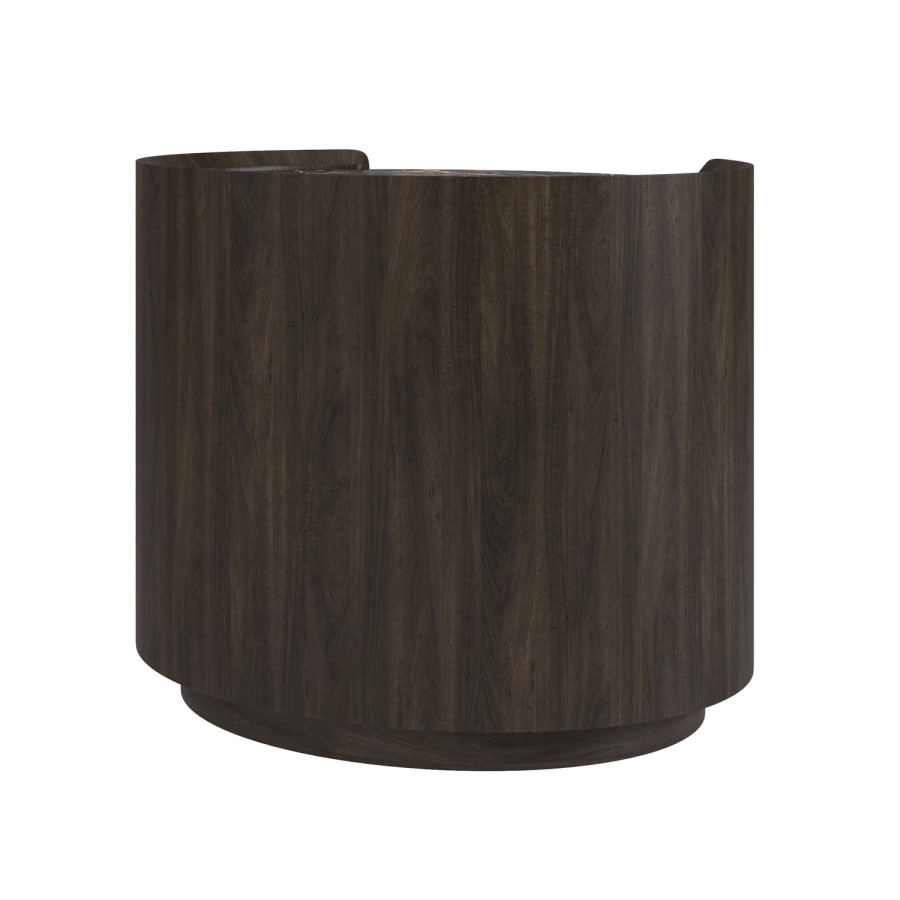 Raffaele Marble Effect Top 2 Drawer Bedside in Walnut 