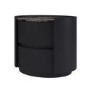 Raffaele Marble Effect Top 2 Drawer Bedside in Black 