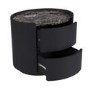 Raffaele Marble Effect Top 2 Drawer Bedside in Black 
