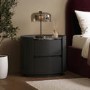 Raffaele Marble Effect Top 2 Drawer Bedside in Black 