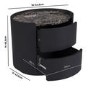 Raffaele Marble Effect Top 2 Drawer Bedside in Black 