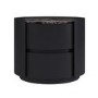 Raffaele Marble Effect Top 2 Drawer Bedside in Black 