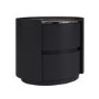 Raffaele Marble Effect Top 2 Drawer Bedside in Black 