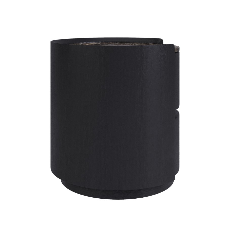Raffaele Marble Effect Top 2 Drawer Bedside in Black 