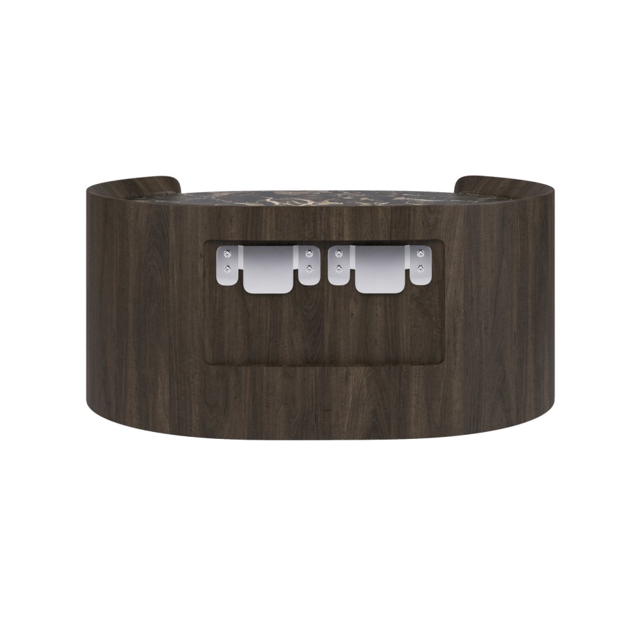 Raffaele Marble Effect Top Floating bedside in Walnut