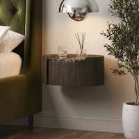 Raffaele Marble Effect Top Floating bedside in Walnut