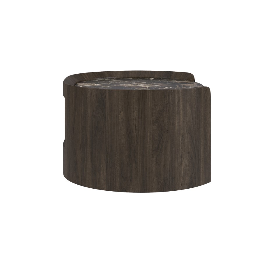 Raffaele Marble Effect Top Floating bedside in Walnut