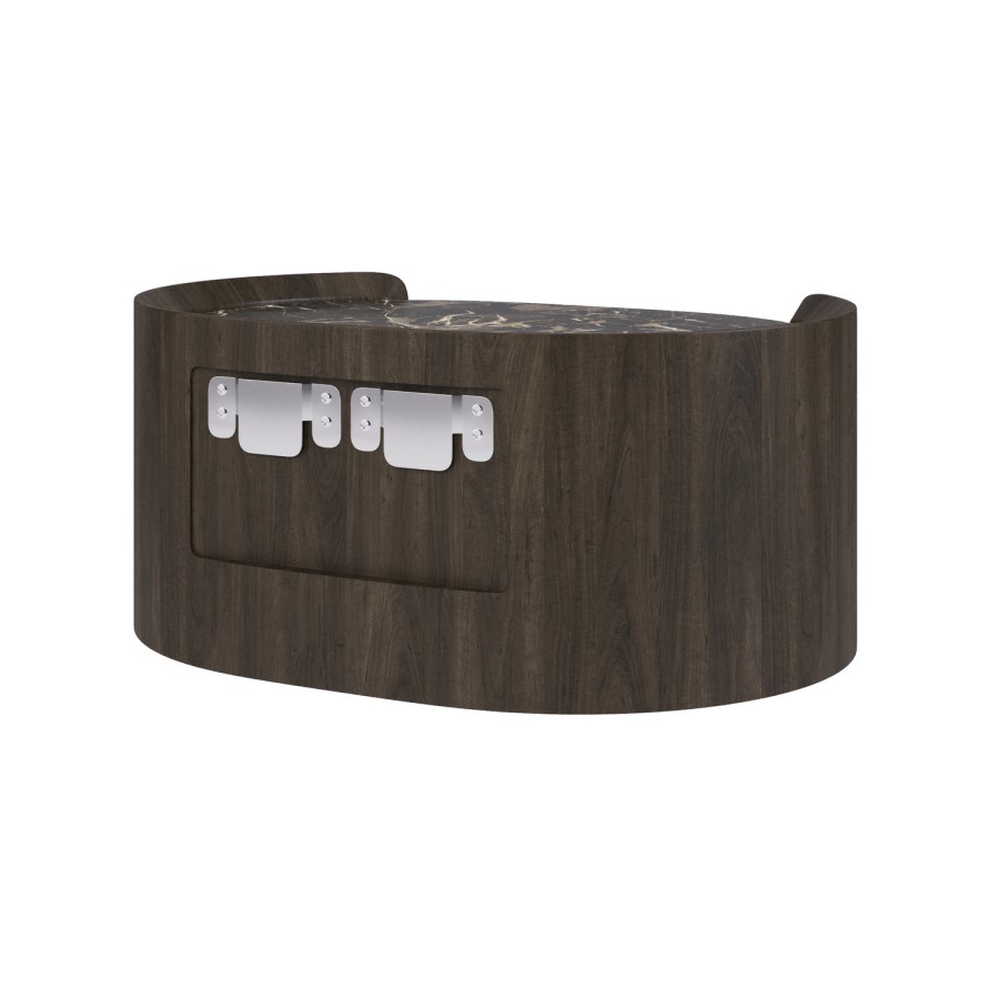 Raffaele Marble Effect Top Floating bedside in Walnut