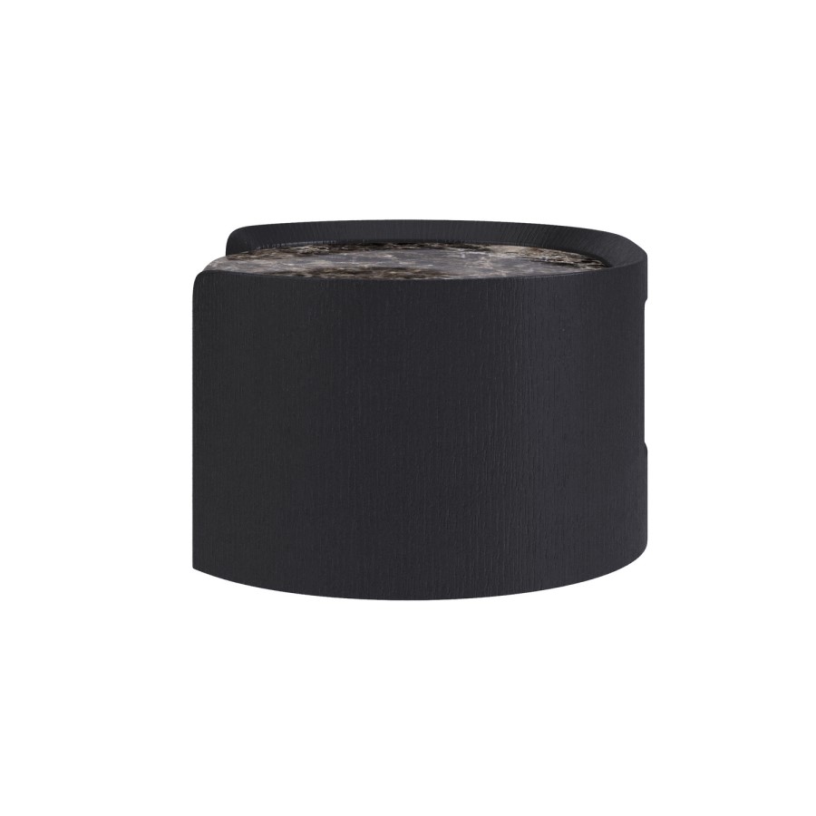 Raffaele Marble Effect Top Floating Bedside in Black 
