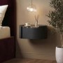Raffaele Marble Effect Top Floating Bedside in Black 