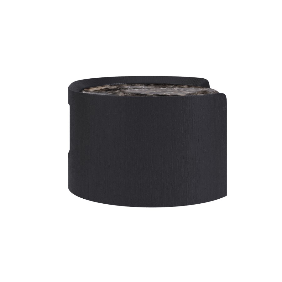 Raffaele Marble Effect Top Floating Bedside in Black 