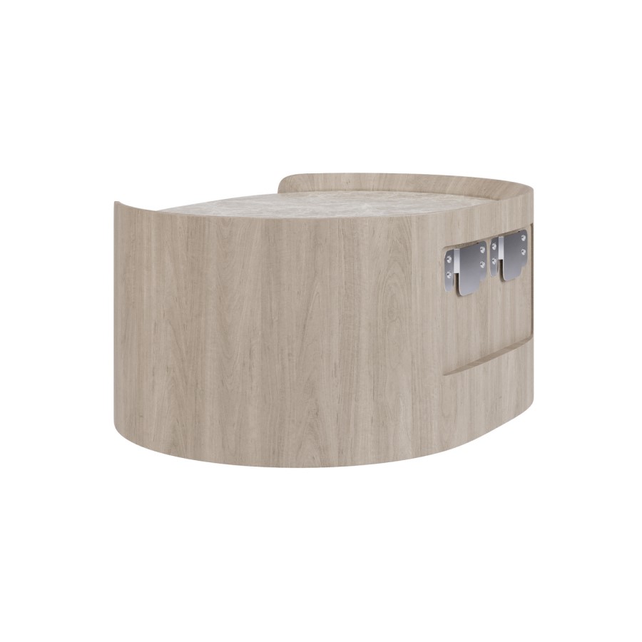 Raffaele Marble Effect Top Floating Bedside in Light Wood 