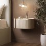 Raffaele Marble Effect Top Floating Bedside in Light Wood 