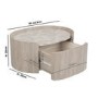 Raffaele Marble Effect Top Floating Bedside in Light Wood 