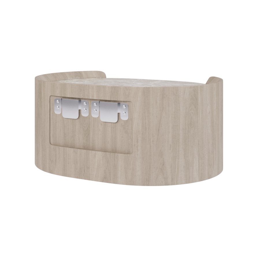 Raffaele Marble Effect Top Floating Bedside in Light Wood 