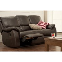 World Furniture Raffles 3 Seater Recliner in Brown