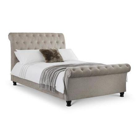 Julian Bowen Ravello Deep Button Scroll King Size Bed in Mink